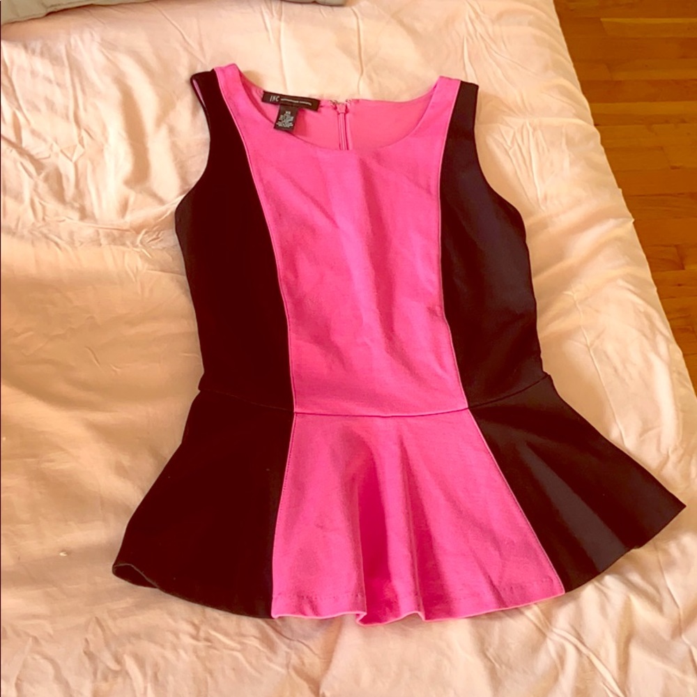 INC Slimming pink and black blouse
